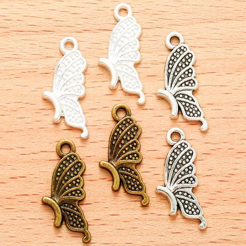 Tibetan Style Animal Pendants, Butterfly, plated, DIY, more colors for choice, 22x10mm, 100PCs/Bag, Sold By Bag