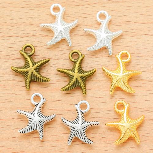 Tibetan Style Animal Pendants, Starfish, plated, DIY, more colors for choice, 16x14mm, 100PCs/Bag, Sold By Bag