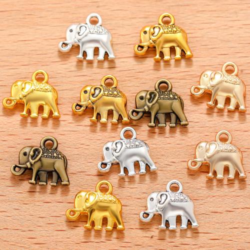 Tibetan Style Animal Pendants, Elephant, plated, DIY, more colors for choice, 12x14mm, 100PCs/Bag, Sold By Bag