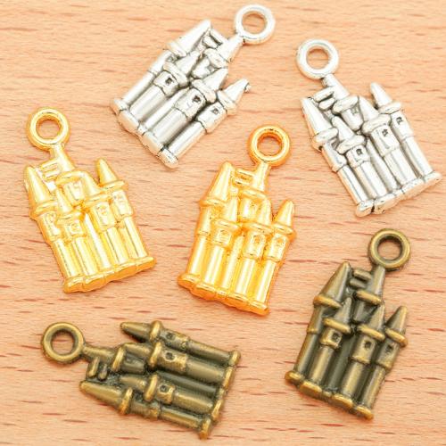 Zinc Alloy Pendants Castle plated DIY Sold By Bag