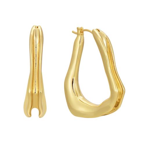 Brass Leverback Earring, plated, for woman, gold, Sold By Pair