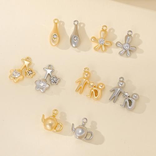 Cubic Zirconia Micro Pave Brass Pendant, plated, DIY & different styles for choice & micro pave cubic zirconia, more colors for choice, Sold By PC