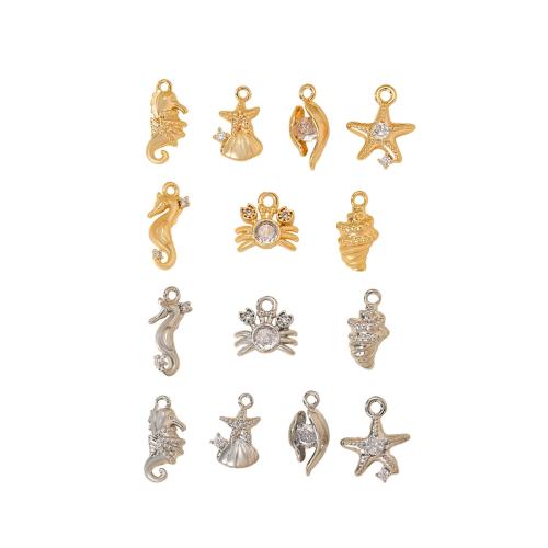 Cubic Zirconia Micro Pave bronze Pingente, cobre, banhado, DIY & Vario tipos a sua escolha & micro pavimento em zircônia cúbica, Mais cores pare escolha, vendido por PC