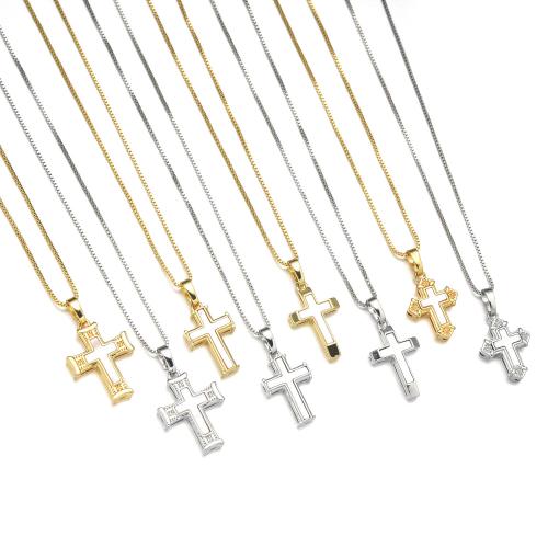 Brass Cross Pendants with Shell plated DIY Sold By PC