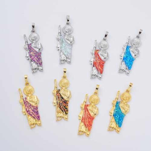 Brass Jewelry Pendants, with Opal, plated, DIY & different styles for choice, more colors for choice, Sold By PC