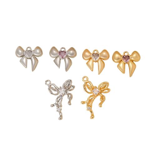 Cubic Zirconia Micro Pave bronze Pingente, cobre, Laço, banhado, DIY & Vario tipos a sua escolha & micro pavimento em zircônia cúbica, Mais cores pare escolha, vendido por PC