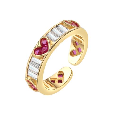 Cúbicos Circonia Micro Pave anillo de latón, metal, chapado, micro arcilla de zirconia cúbica & para mujer, más colores para la opción, Vendido por UD