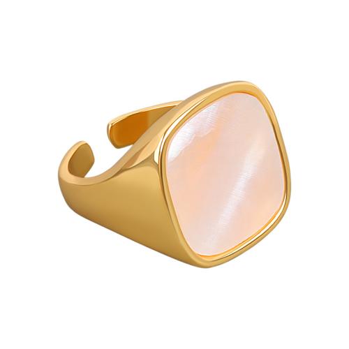 Brass Finger Ring with Pearl Oyster plated for woman Sold By PC