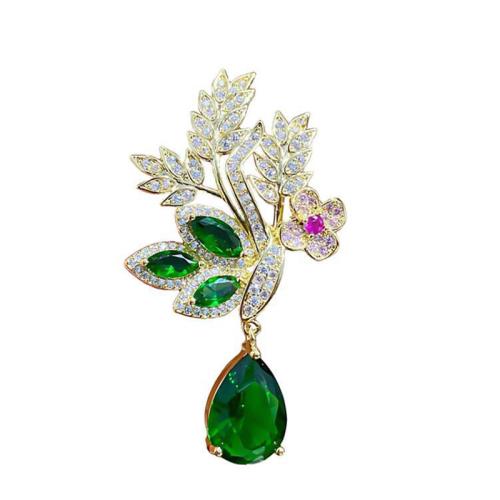 Tibetan Style Brooches, plated, for woman & with rhinestone, more colors for choice, 50x34mm, Sold By PC