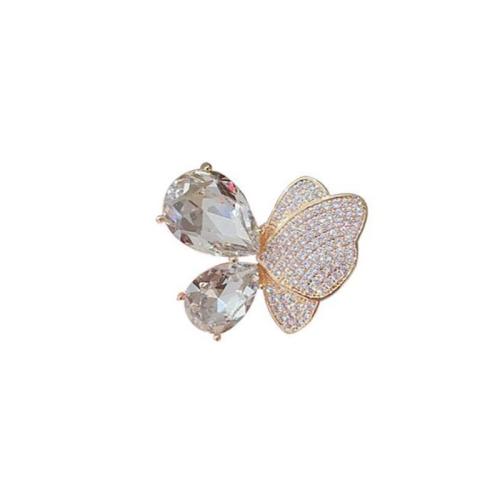 Zinc Alloy Brooches plated for woman & with rhinestone golden Sold By PC