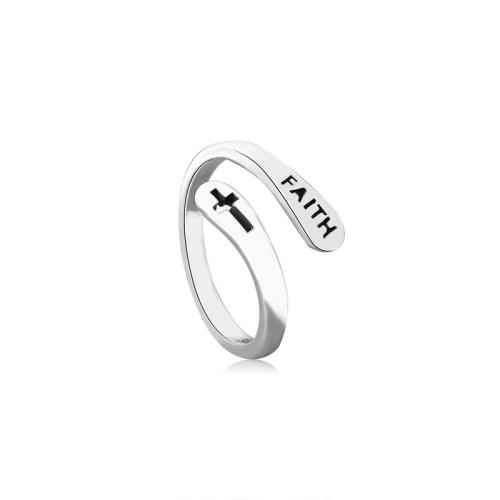 Brass Finger Ring, plated, for woman, silver color, Sold By PC