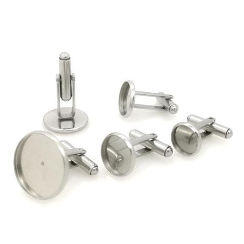 Cufflinks Findings, 304 Stainless Steel, DIY & machine polishing & different size for choice, original color, Sold By PC