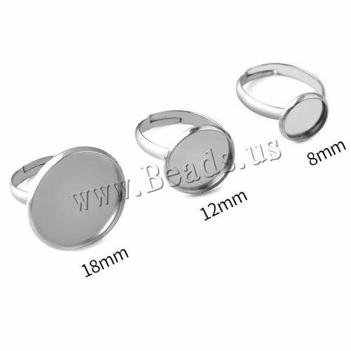 304 Stainless Steel Bezel Ring Base, DIY & machine polishing & different size for choice, original color, Sold By PC