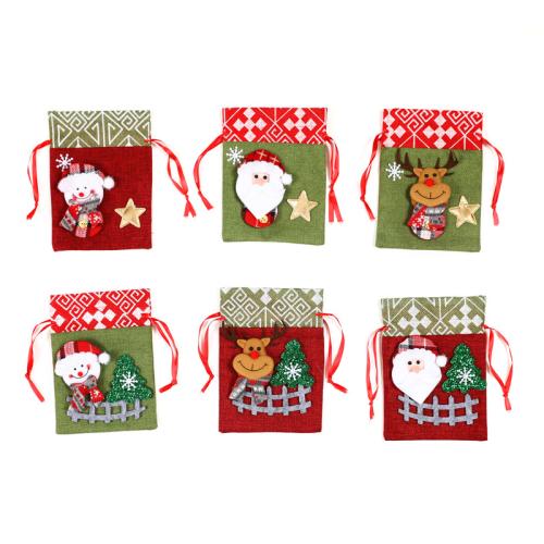 Linen Christmas Gift Bag Sold By PC