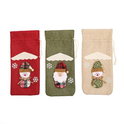 Cloth Christmas Wine Bag, different designs for choice, 300x140mm, Sold By PC