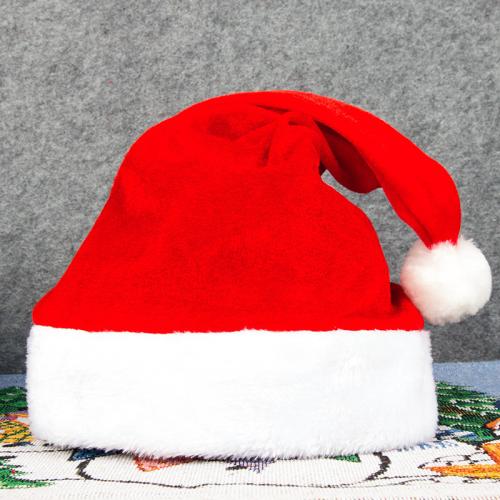 Pleuche Christmas Hat, with Plush, different size for choice, red, Sold By PC