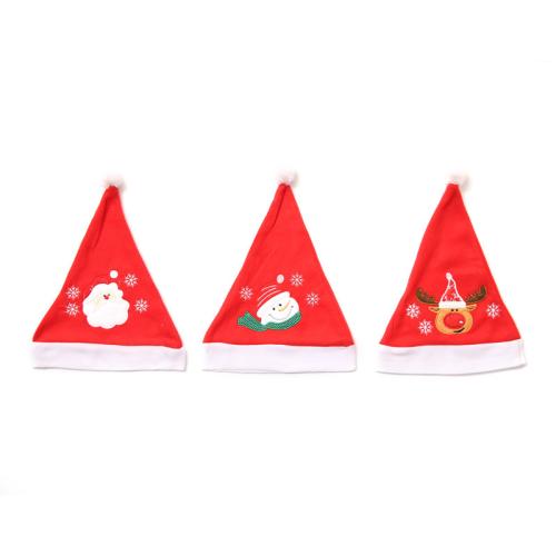 Cloth Christmas Hat, Embroidery, different designs for choice, 370x280mm, Sold By PC