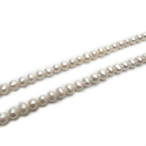 Cultured Potato Freshwater Pearl Beads, DIY, white, 5-6mm, Sold Per Approx 37 cm Strand