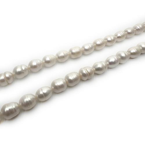 Cultured Rice Freshwater Pearl Beads, DIY, white, 8-9mm, Sold Per Approx 37 cm Strand