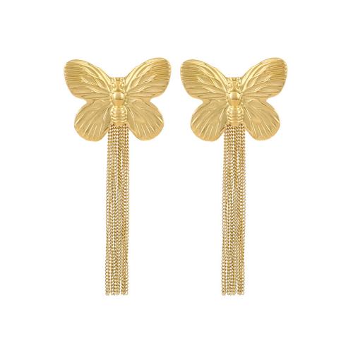 Fashion Fringe Boucles d'oreilles, Acier inoxydable 304, bijoux de mode & pour femme, plus de couleurs à choisir, 90x39mm, Vendu par paire