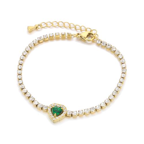 Pulsera de Acero Inoxidable, acero inoxidable 304, con 4cm extender cadena, Joyería & diferentes estilos para la opción & para mujer & con diamantes de imitación, dorado, longitud aproximado 16 cm, Vendido por UD