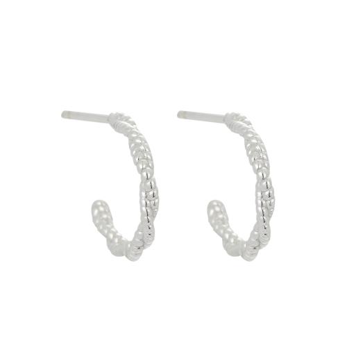 925 Sterling Silver Stud Earrings, fashion jewelry & for woman, 12.40x13.20mm, Sold By Pair