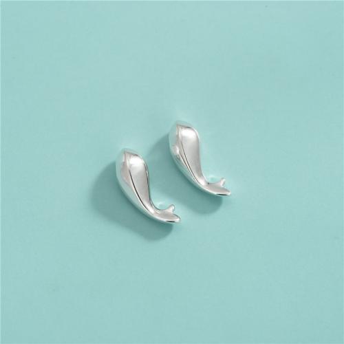 Perles en argent sterling 925, poisson, DIY, 5.20x15.30mm, Trou:Environ 1.5mm, Vendu par PC