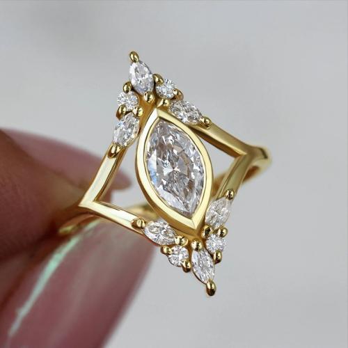 Cubic Zirconia Micro Pave Brass Ring & micro pave cubic zirconia & for woman Sold By PC