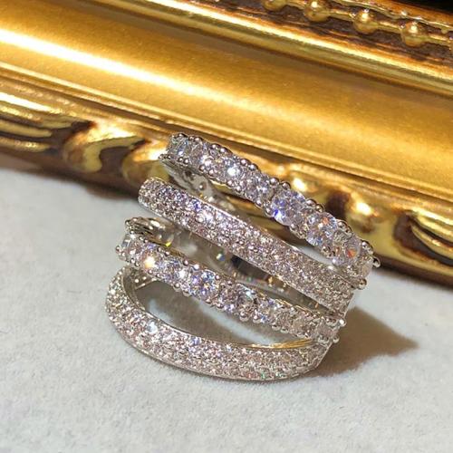 Cubic Zirconia Micro Pave Brass Ring, different size for choice & micro pave cubic zirconia & for woman, Sold By PC