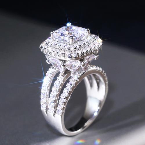 Cubic Zirconia Micro Pave Brass Ring & micro pave cubic zirconia & for woman Sold By PC