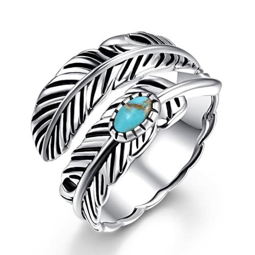 Brass Finger Ring, with Turquoise, fashion jewelry & for woman, Sold By PC