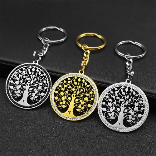 Stainless Steel Key Clasp 304 Stainless Steel fashion jewelry & Unisex & with rhinestone Sold By PC