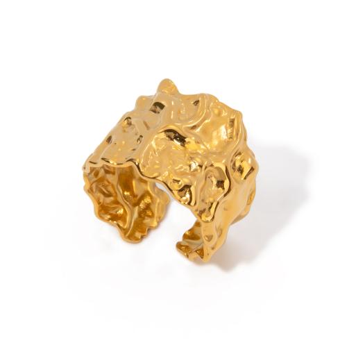 Anillo de dedo de acero inoxidable, acero inoxidable 304, 18K chapado en oro, Joyería & para mujer, dorado, Vendido por UD