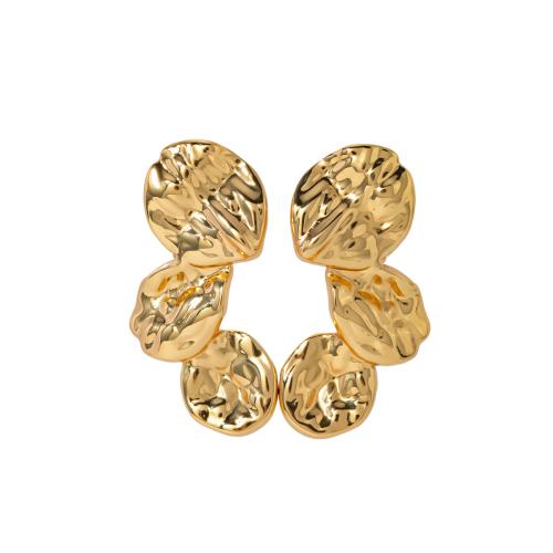 Pendientes de Acero Inoxidable, acero inoxidable 304, 18K chapado en oro, Joyería & para mujer, dorado, 33x13.50mm, Vendido por Par