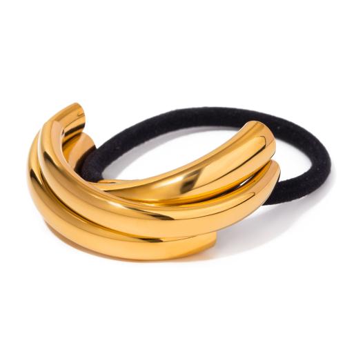 Ponytail Holder 304 Stainless Steel with Rubber Band fashion jewelry & for woman golden Sold By PC