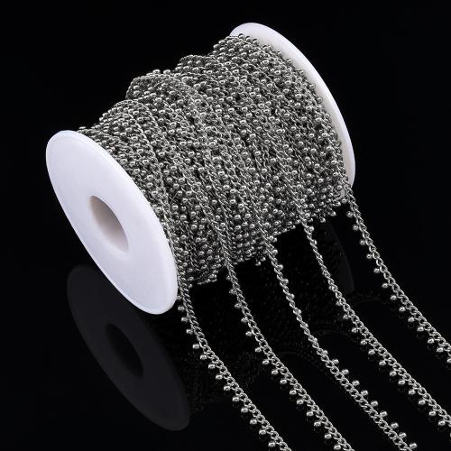 Stainless Steel Jewelry Chain, 304 Stainless Steel, Vacuum Ion Plating, DIY, more colors for choice, 1m/Bag, Sold By Bag