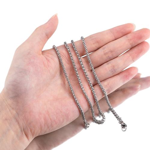 Stainless Steel Necklace Chain, 304 Stainless Steel, DIY & different size for choice, original color, Sold By Bag