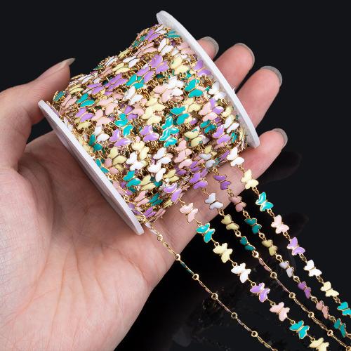 Stainless Steel Jewelry Chain, 304 Stainless Steel, Butterfly, Vacuum Ion Plating, DIY & enamel, multi-colored, 1m/Bag, Sold By Bag