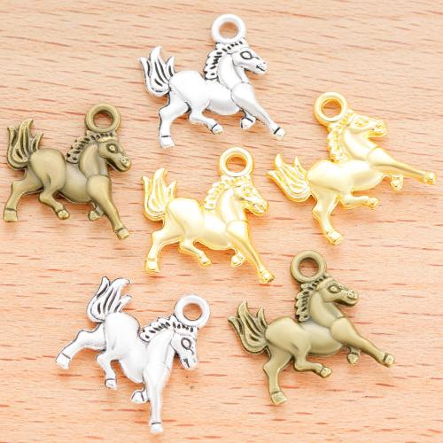 Tibetan Style Animal Pendants, Horse, plated, DIY, more colors for choice, 15x14mm, 100PCs/Bag, Sold By Bag