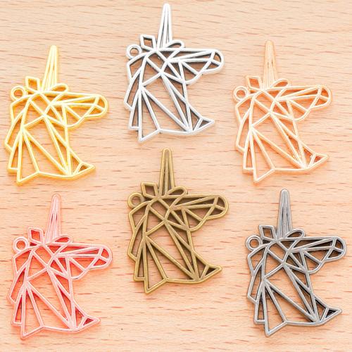 Tibetan Style Animal Pendants, Unicorn, plated, DIY, more colors for choice, 28x20mm, 100PCs/Bag, Sold By Bag