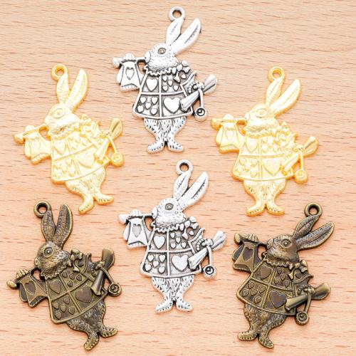 Tibetan Style Animal Pendants, Rabbit, plated, DIY, more colors for choice, 36x26mm, 100PCs/Bag, Sold By Bag