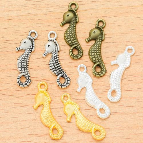 Pendentifs animaux en alliage de zinc, hippocampe, Placage, DIY, plus de couleurs à choisir, 23x8mm, 100PC/sac, Vendu par sac