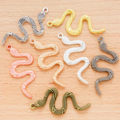 Pendentifs animaux en alliage de zinc, serpent, Placage, DIY, plus de couleurs à choisir, 53x23mm, 100PC/sac, Vendu par sac