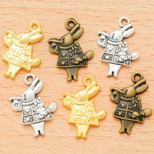 Zinc Alloy Animal Pendants Rabbit plated DIY Sold By Bag