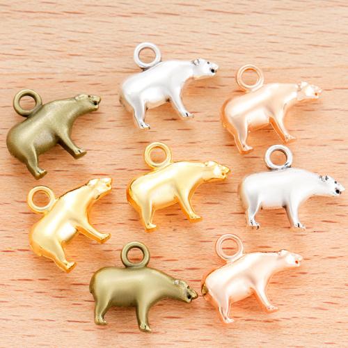 Pendentifs animaux en alliage de zinc, ours, Placage, DIY, plus de couleurs à choisir, 14x12mm, 100PC/sac, Vendu par sac