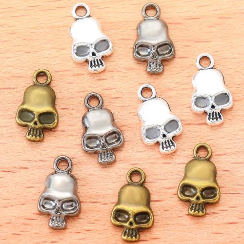 Tibetan Style Skull Pendants, plated, DIY, more colors for choice, 13x7mm, 100PCs/Bag, Sold By Bag