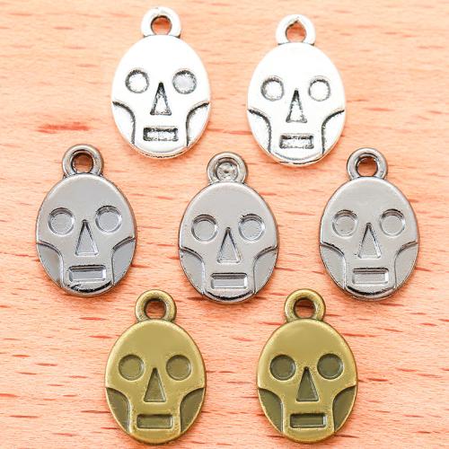 Tibetan Style Skull Pendants, plated, DIY, more colors for choice, 14x9mm, 100PCs/Bag, Sold By Bag