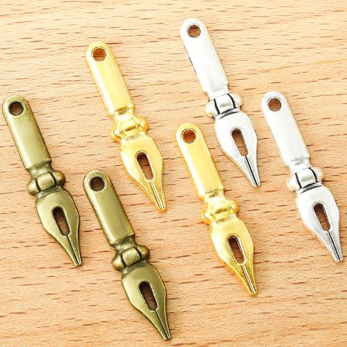 Tibetan Style Pendants, Fountain Pen, plated, DIY, more colors for choice, 32x7mm, 100PCs/Bag, Sold By Bag