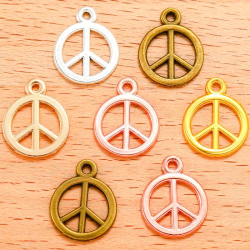 Tibetan Style Pendants, Peace Logo, plated, DIY, more colors for choice, 15.50x12mm, 100PCs/Bag, Sold By Bag