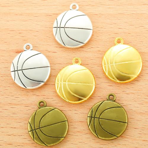 Pendentifs en alliage de zinc, basket-ball, Placage, DIY, plus de couleurs à choisir, 22x19mm, 100PC/sac, Vendu par sac